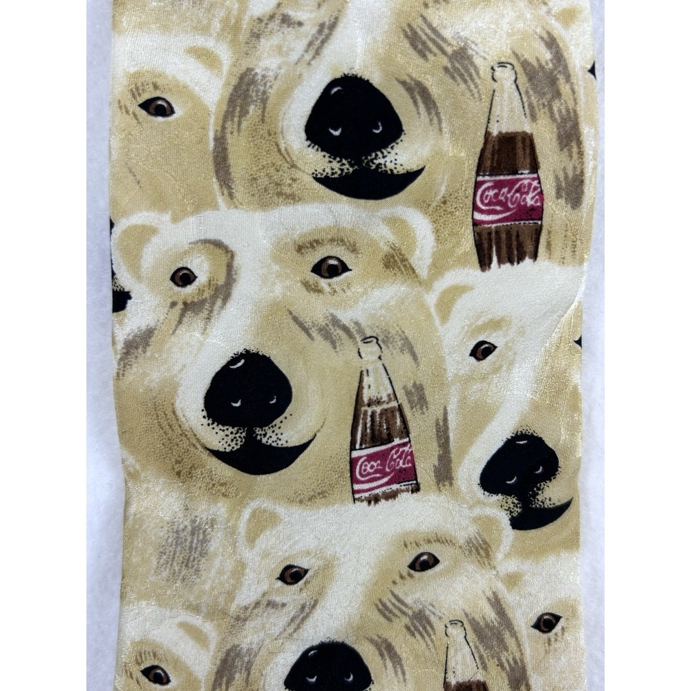 Coca Cola Men's Necktie Tie Polyester Polar Bear Coke Bottle All Over Print 57"
